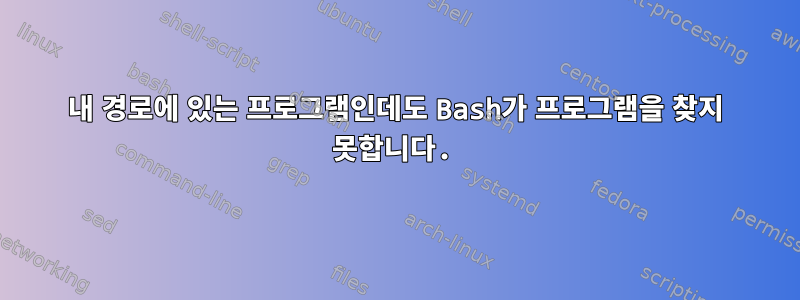 내 경로에 있는 프로그램인데도 Bash가 프로그램을 찾지 못합니다.