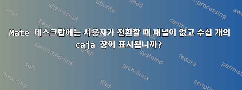 Mate 데스크탑에는 사용자가 전환할 때 패널이 없고 수십 개의 caja 창이 표시됩니까?