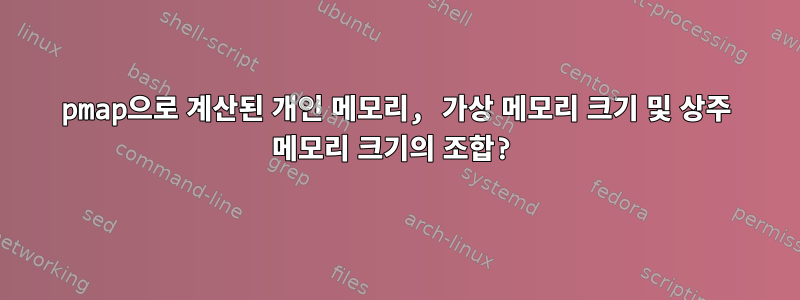 pmap으로 계산된 개인 메모리, 가상 메모리 크기 및 상주 메모리 크기의 조합?