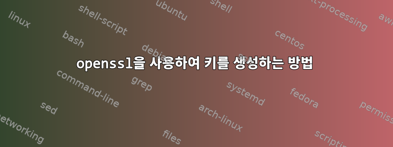 openssl을 사용하여 키를 생성하는 방법