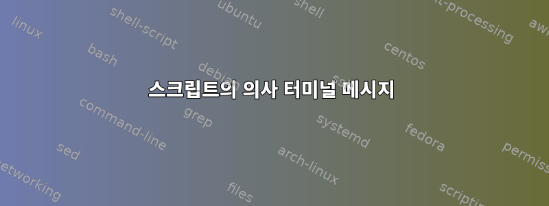 스크립트의 의사 터미널 메시지