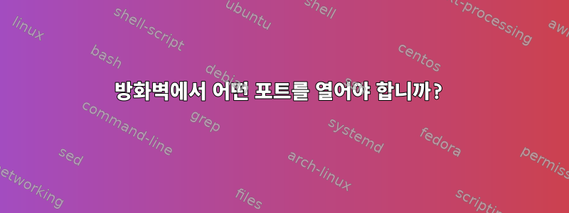 방화벽에서 어떤 포트를 열어야 합니까?