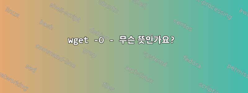 wget -O - 무슨 뜻인가요?