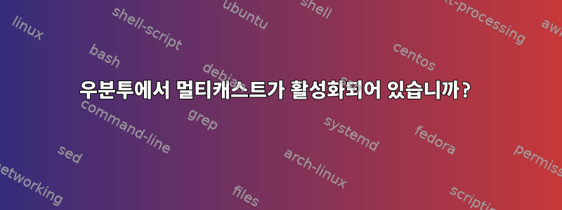 우분투에서 멀티캐스트가 활성화되어 있습니까?