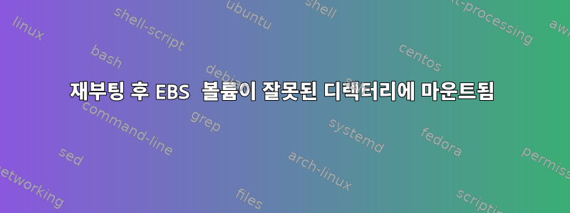 재부팅 후 EBS 볼륨이 잘못된 디렉터리에 마운트됨