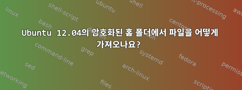 Ubuntu 12.04의 암호화된 홈 폴더에서 파일을 어떻게 가져오나요?