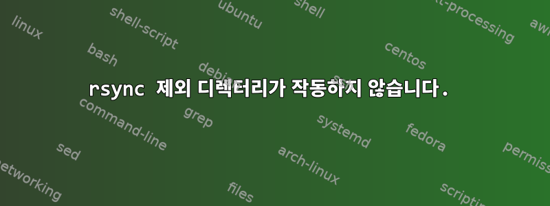 rsync 제외 디렉터리가 작동하지 않습니다.