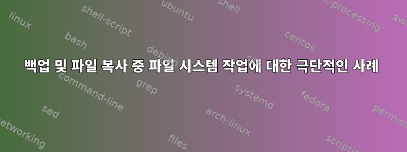 백업 및 파일 복사 중 파일 시스템 작업에 대한 극단적인 사례