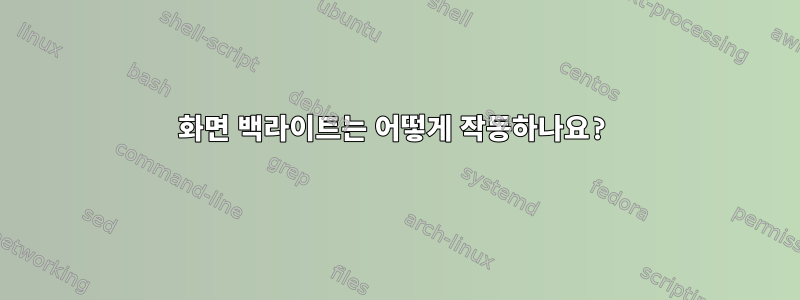 화면 백라이트는 어떻게 작동하나요?