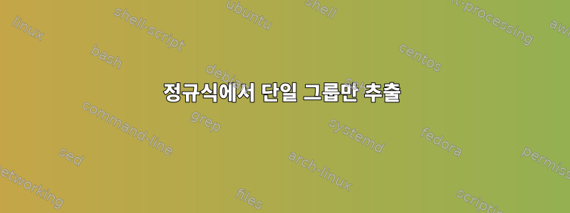 정규식에서 단일 그룹만 추출