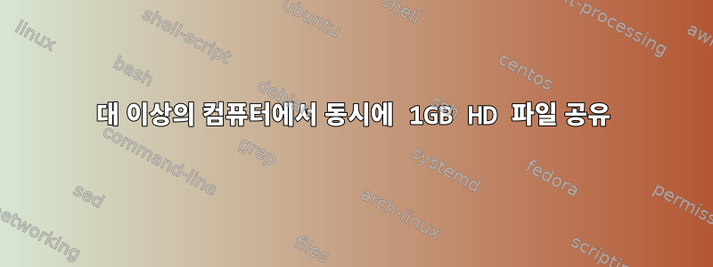 10대 이상의 컴퓨터에서 동시에 1GB HD 파일 공유