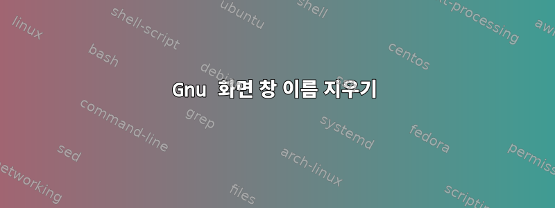 Gnu 화면 창 이름 지우기