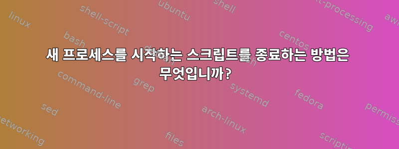 새 프로세스를 시작하는 스크립트를 종료하는 방법은 무엇입니까?