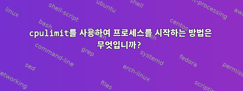 cpulimit를 사용하여 프로세스를 시작하는 방법은 무엇입니까?