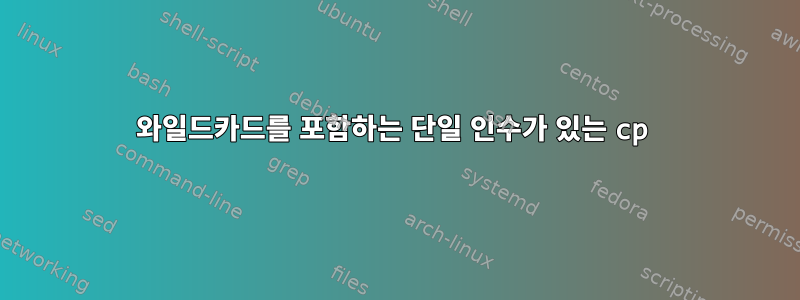 와일드카드를 포함하는 단일 인수가 있는 cp