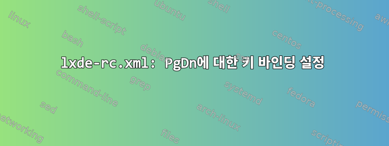 lxde-rc.xml: PgDn에 대한 키 바인딩 설정