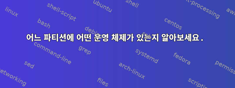 어느 파티션에 어떤 운영 체제가 있는지 알아보세요.