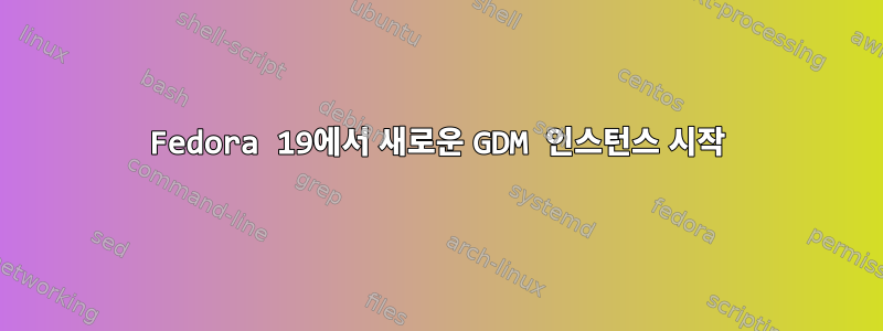 Fedora 19에서 새로운 GDM 인스턴스 시작