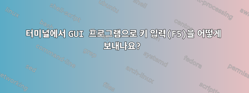 터미널에서 GUI 프로그램으로 키 입력(F5)을 어떻게 보내나요?