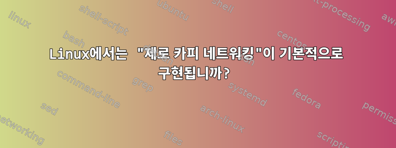 Linux에서는 "제로 카피 네트워킹"이 기본적으로 구현됩니까?