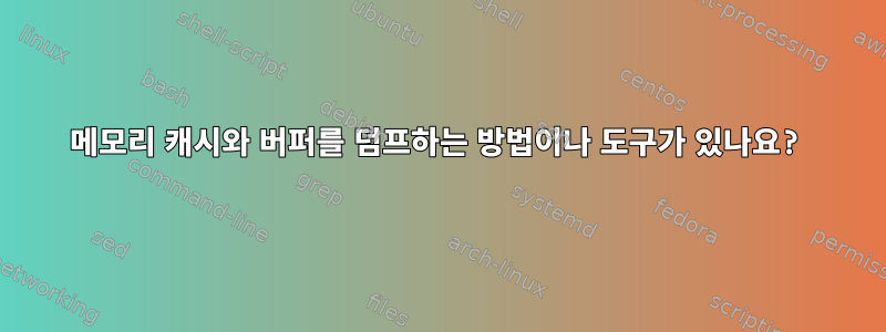 메모리 캐시와 버퍼를 덤프하는 방법이나 도구가 있나요?