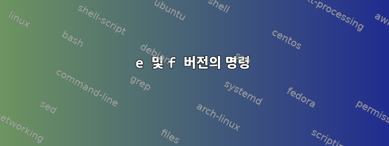 e 및 f 버전의 명령