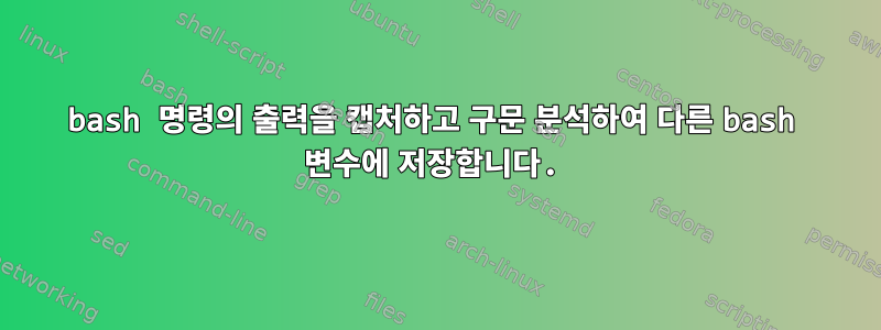 bash 명령의 출력을 캡처하고 구문 분석하여 다른 bash 변수에 저장합니다.