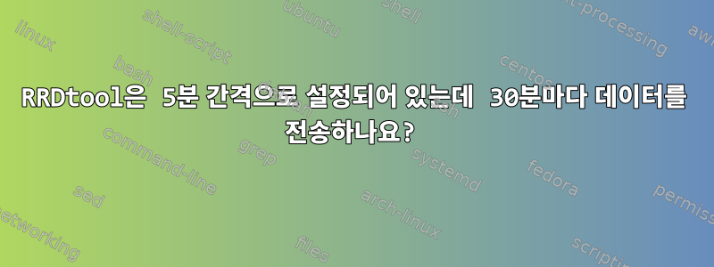 RRDtool은 5분 간격으로 설정되어 있는데 30분마다 데이터를 전송하나요?