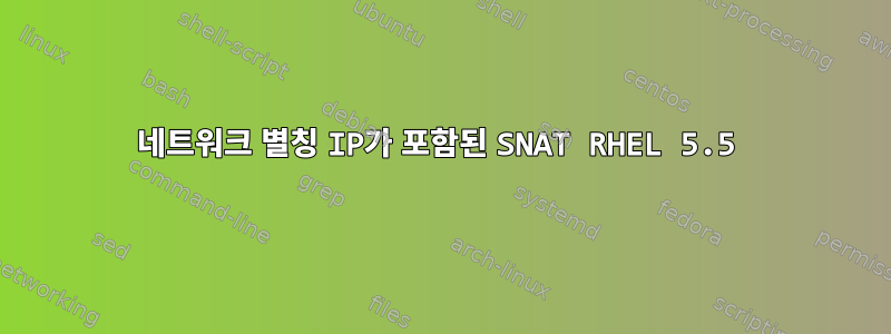 네트워크 별칭 IP가 포함된 SNAT RHEL 5.5