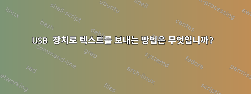 USB 장치로 텍스트를 보내는 방법은 무엇입니까?