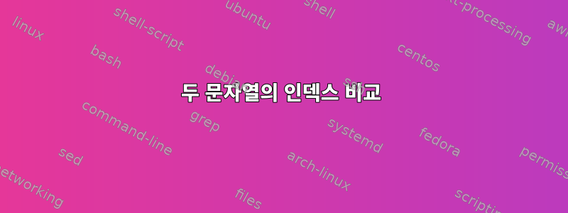 두 문자열의 인덱스 비교