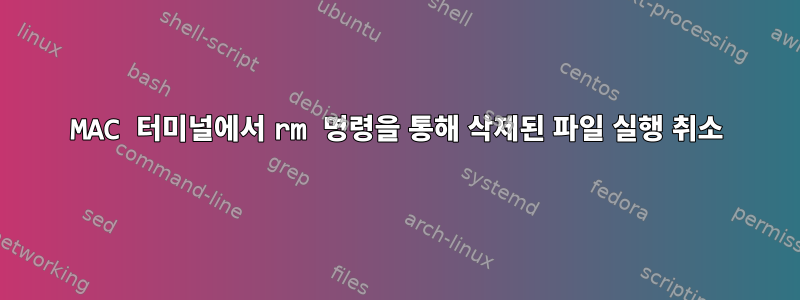 MAC 터미널에서 rm 명령을 통해 삭제된 파일 실행 취소