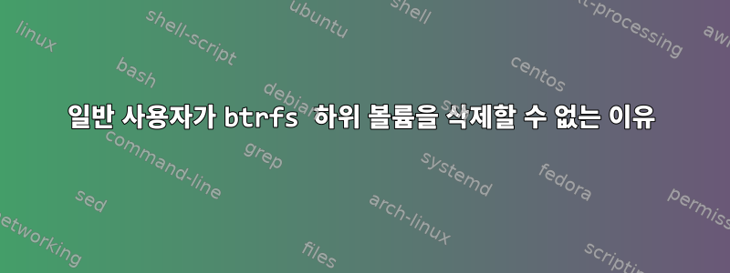 일반 사용자가 btrfs 하위 볼륨을 삭제할 수 없는 이유