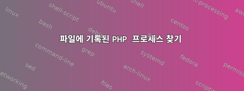 파일에 기록된 PHP 프로세스 찾기