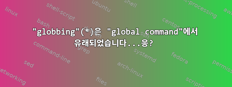 "globbing"(*)은 "global command"에서 유래되었습니다...응?