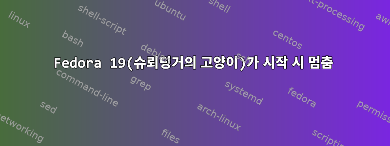 Fedora 19(슈뢰딩거의 고양이)가 시작 시 멈춤