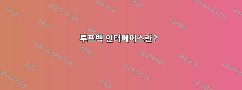 루프백 인터페이스란?