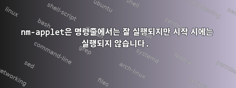 nm-applet은 명령줄에서는 잘 실행되지만 시작 시에는 실행되지 않습니다.