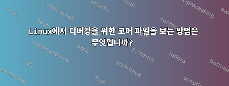 Linux에서 디버깅을 위한 코어 파일을 보는 방법은 무엇입니까?