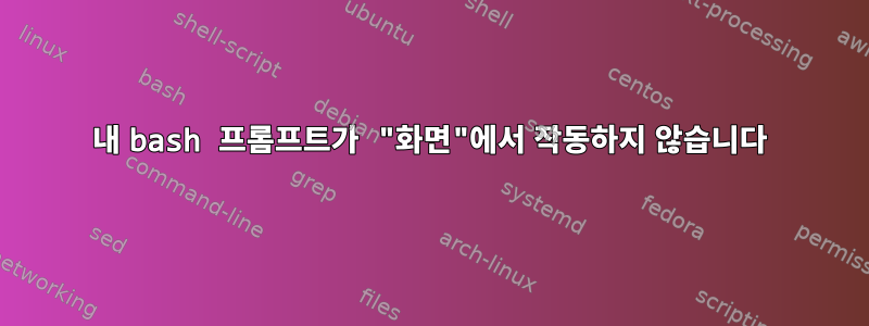 내 bash 프롬프트가 "화면"에서 작동하지 않습니다