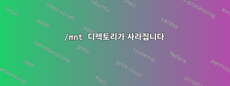 /mnt 디렉토리가 사라집니다