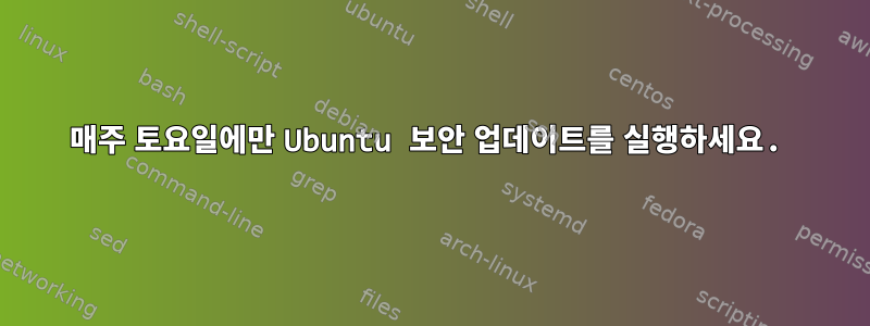 매주 토요일에만 Ubuntu 보안 업데이트를 실행하세요.