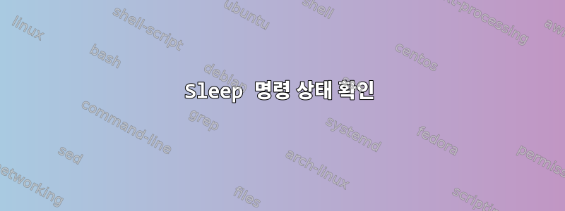 Sleep 명령 상태 확인