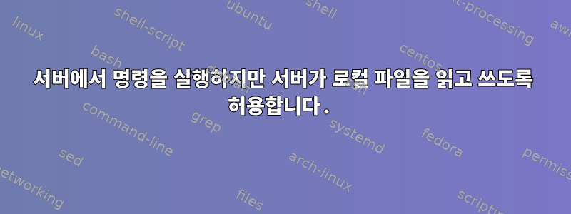 서버에서 명령을 실행하지만 서버가 로컬 파일을 읽고 쓰도록 허용합니다.