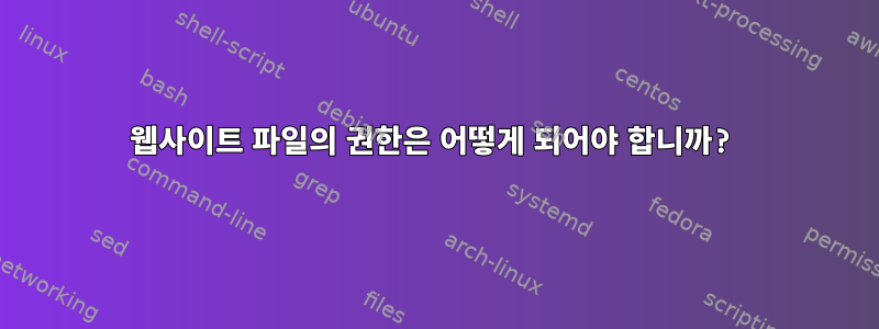 웹사이트 파일의 권한은 어떻게 되어야 합니까?