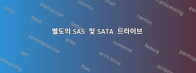 별도의 SAS 및 SATA 드라이브