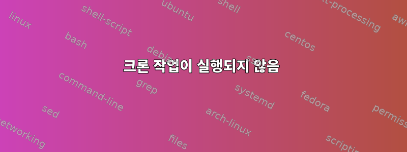 크론 작업이 실행되지 않음