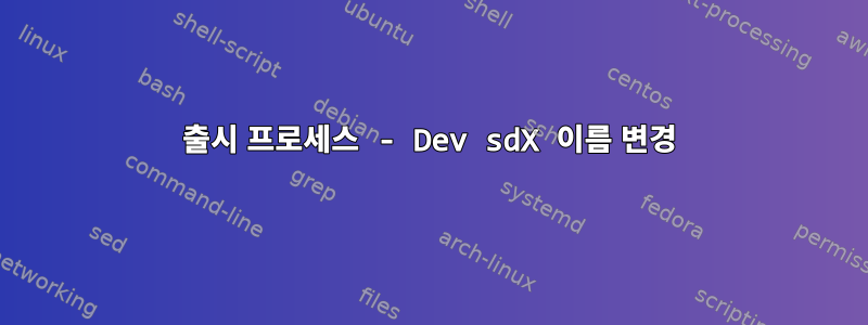 출시 프로세스 - Dev sdX 이름 변경