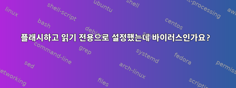 플래시하고 읽기 전용으로 설정했는데 바이러스인가요?