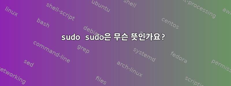 sudo sudo은 무슨 뜻인가요?